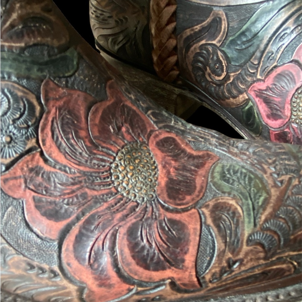 RaRe OLD GRINGO Wyoming Boot Cowgirl Cowboy Mid-Calf Hand Tooled Cayuse Leather